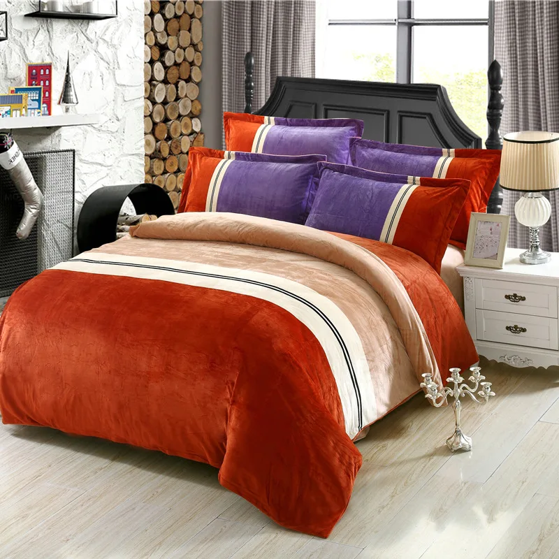 2018 high quality and thickening of the bedding set Flannel and Coral fleece bed linen duvet cover sets