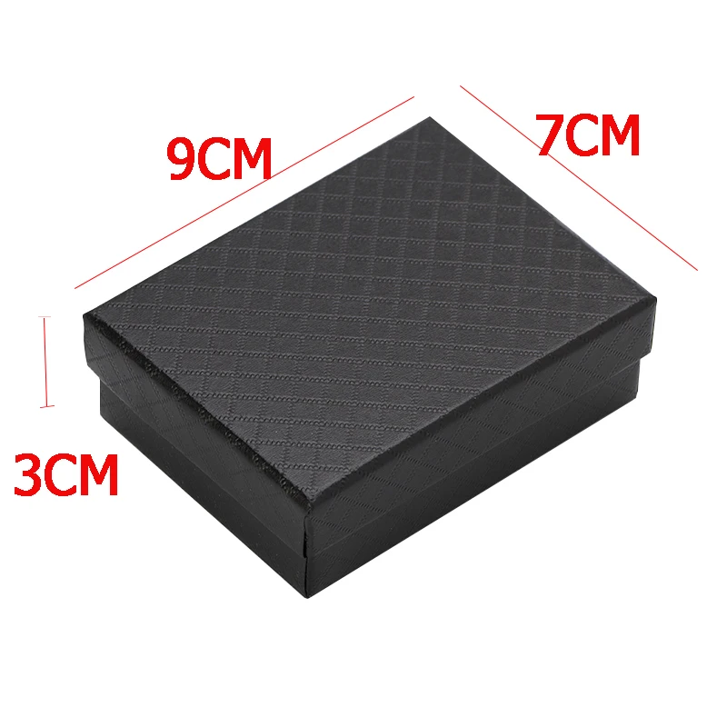 24pcs Jewelry Box 7*9*3cm Jewelry Sets Display Box Multi Colors Ring Box Necklace Packaging Earrings Gift Box Black Sponge