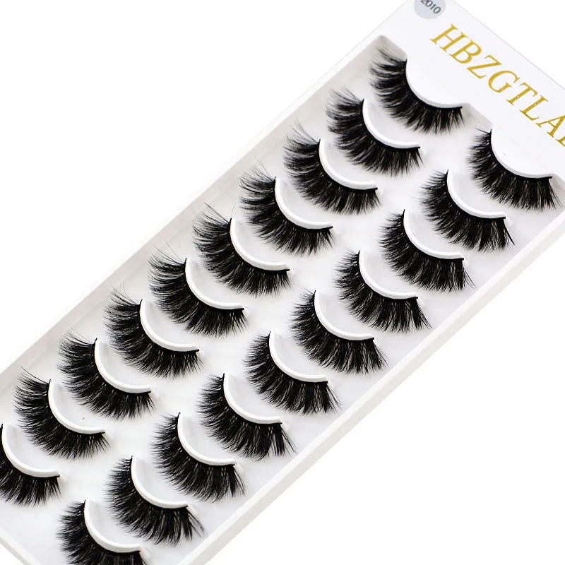 NEW 10 pairs Handmade 3d mink lashes short False Eyelashes Cross Messy Dense Natural Eye Lashes Stage Makeup False Eyelashes