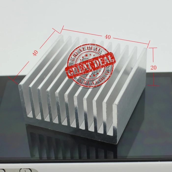 Free Ship DHL 100PCS Custom high quality Aluminum Heatsink 40*40*20MM amplifier heatsink Silver heat sink