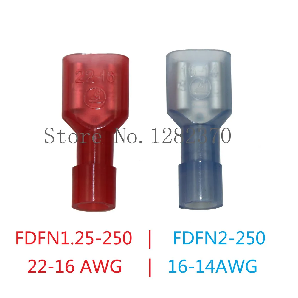 [SA] High quality nylon 6.35 6.35 Fully Insulated female plug terminals fully insulated plug spring 16-22AWG / 16-14AWG  --200PC