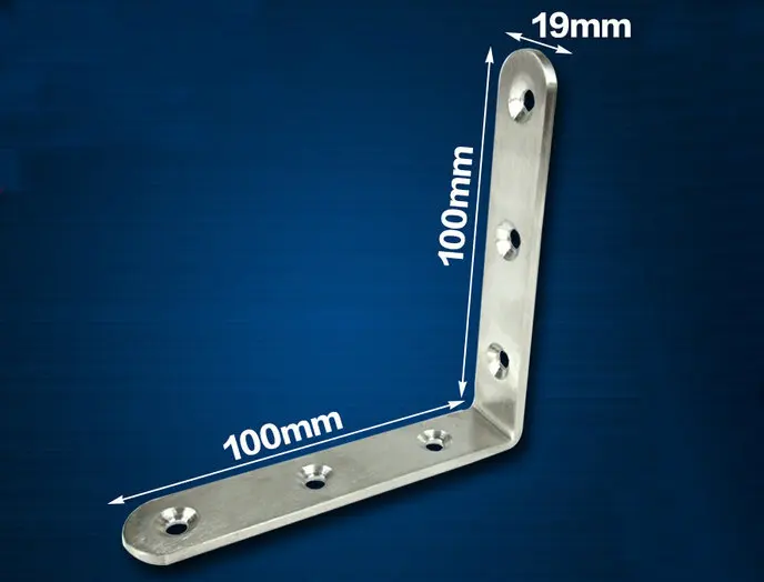 

4 Pieces 100x100mm Stainless Steel Right Angle Corner Bracket Thinckness 3mm