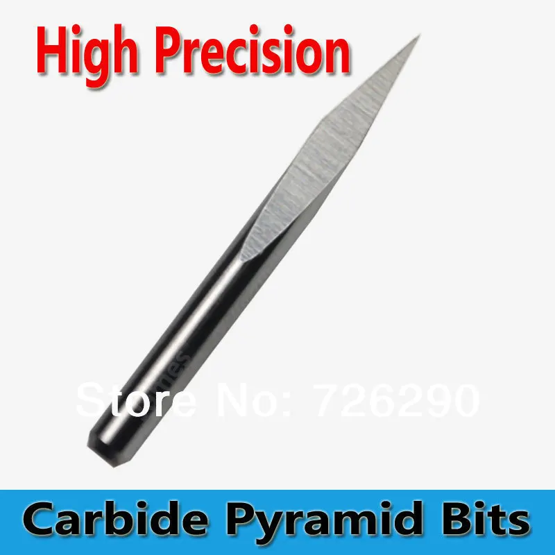 HUHAO 10 Chiếc 3.175Mm Đường Kính, 30 Góc 0.3Mm Đầu, 3 Cạnh Carbide Dụng Cụ Làm Rau Cau, Khắc Bit Cho CNC Router Máy