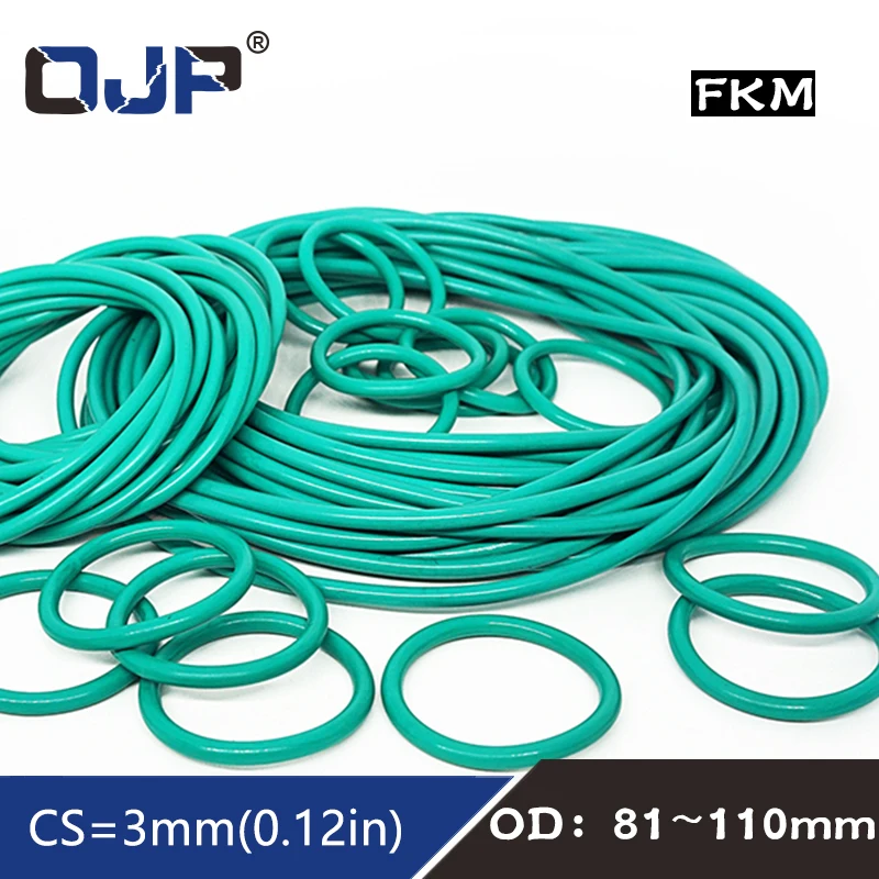 Thickness CS2.5/3mm Green FKM O-ring FPM fluorine rubber sealing gasket rubber washer ring wholesale in specifications