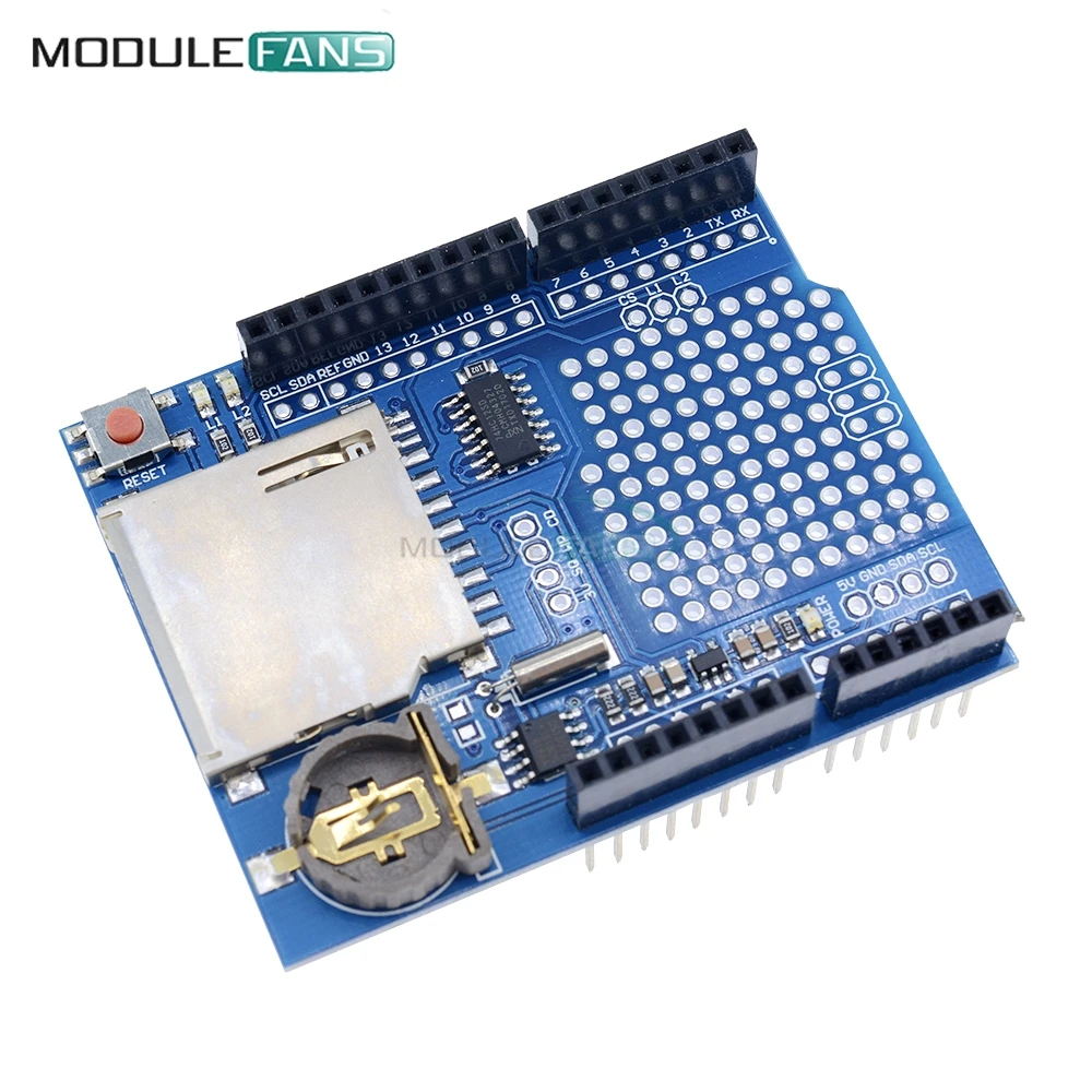 Nuevo módulo de datos Escudo de registro Escudo de grabadora de datos para interfaz de tarjeta SD Arduino 3,3 V Leonardo ADK Mega R3