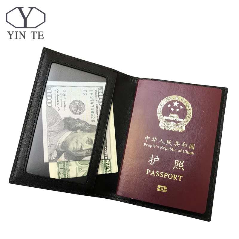 YINTE New Men Leather Passport Cover Travel Passport Holder Bag Passport Case Wallet License Credit CardHolder T8845D