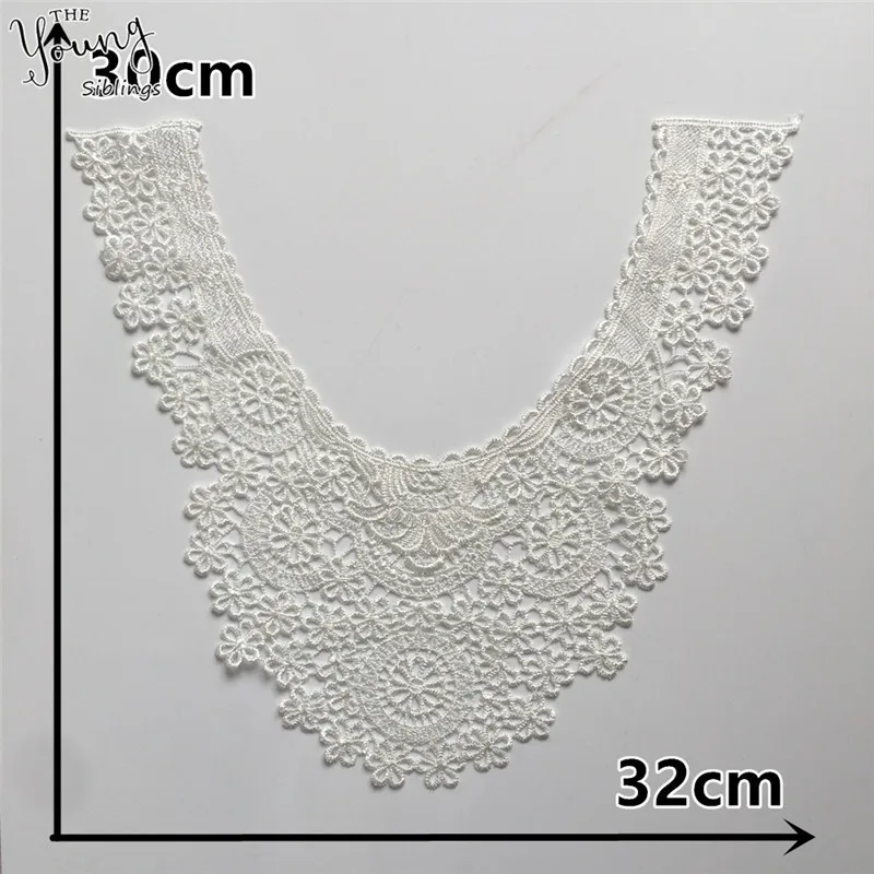 New arrive White Lace Collar Embroidery Applique Neckline Lace Collar Embellishments Trims Wedding Dress Accessories YL1762