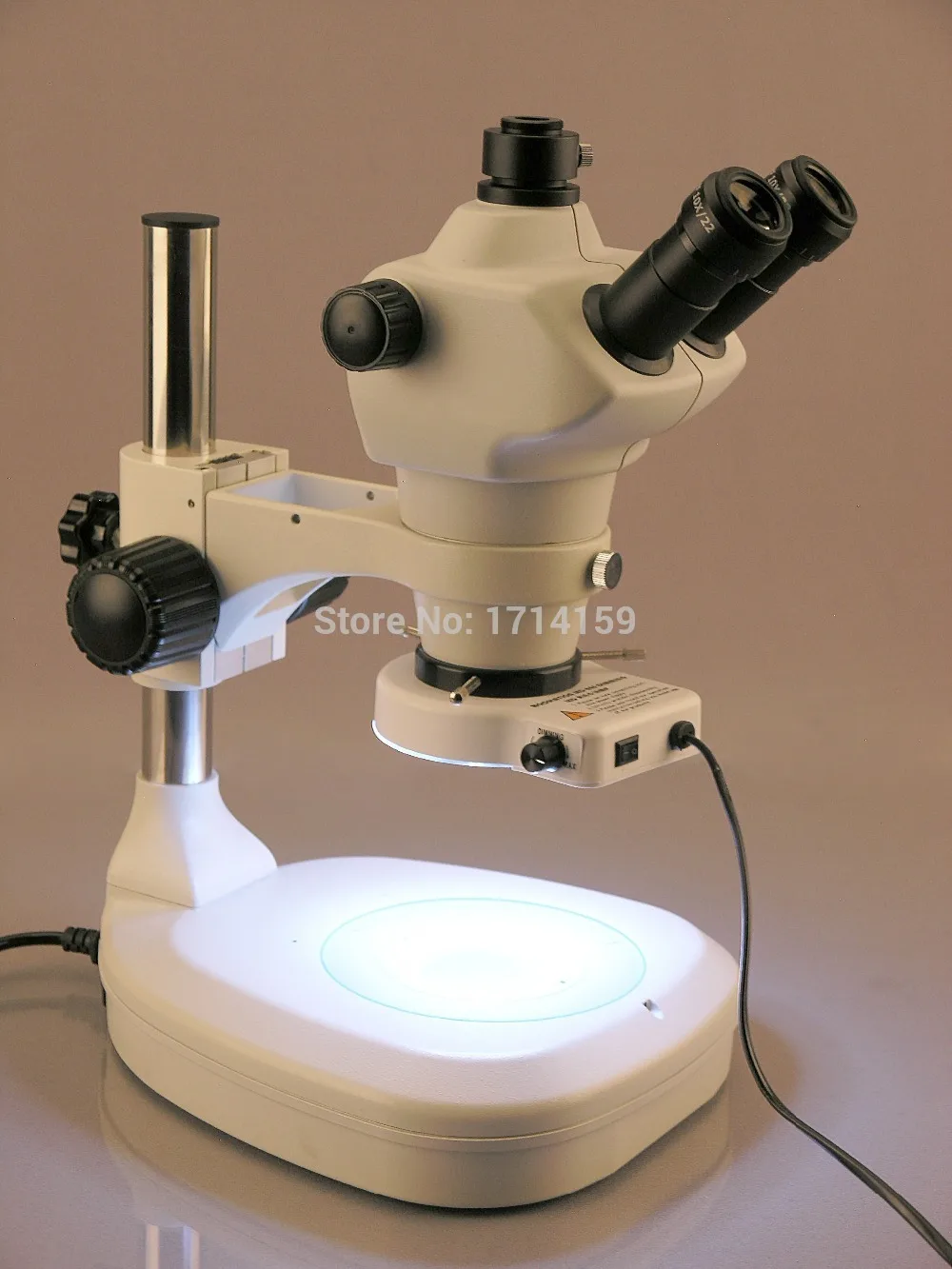 AmScope-مستلزمات إصلاح الهواتف الذكية ، حامل عمود استريو ، تكبير ، مجهر ثنائي العينين ، مع ضوء LED سفلي ، 8X-50X