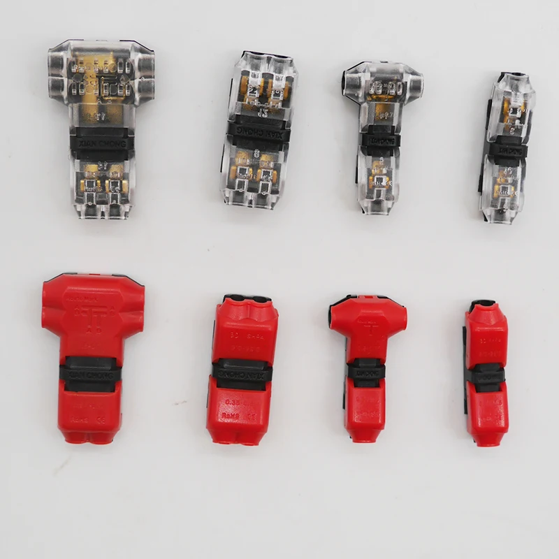 

100 шт., 1-Pin/2-Pin, скотч-замок, быстроразъемные разъемы типа H/T для проводов 4-18AWG, набор клемм, обжимные электрические автомобильные аудио 2