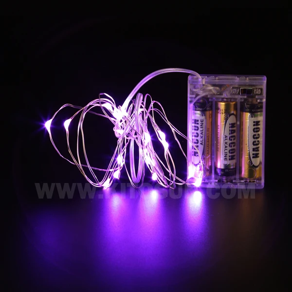 Fabrik Direkt Deal!!! 3AA Batterie Betrieben 2M 20LEDs Mini LED String Licht Wasserdicht Silber Beschichtet Kupfer Draht LED Fee Licht