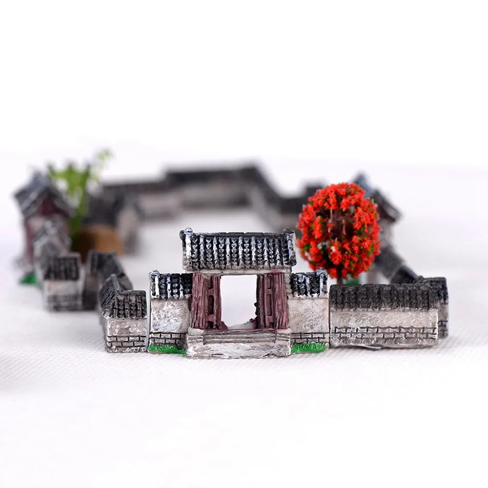 1 Pcs Ancient House Archway Micro Landscape Mini Old City Gate Resin DIY Ornaments Crafts Bonsai Fairy Garden Supplies