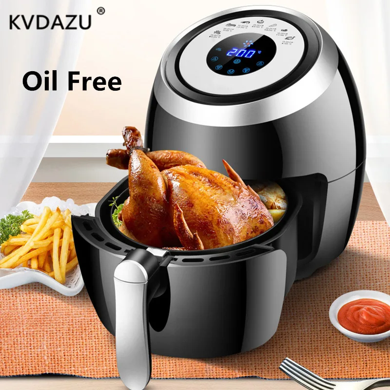 Automatic Electric potato chips household air fryer multi-functional Oven NO smoke no oil fried chicken airfryer double pot 3.6L