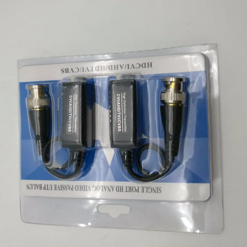 Definisi tinggi 720P/1080P 3mp 5mp 8mp AHD/HDCVI/HDTVI BNC ke UTP Cat5/5e/6 Video Balun pasif pemancar 300m