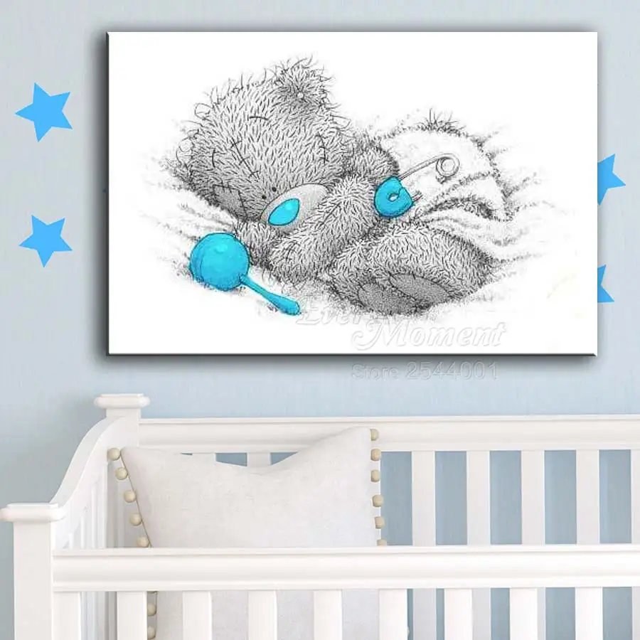 DIY 5D Diamond Painting Cross Stitch Cute Sleeping Baby Tatty Teddy Bear Diamond Embroidery Painting Cartoon Full Kit ASF785 image 2