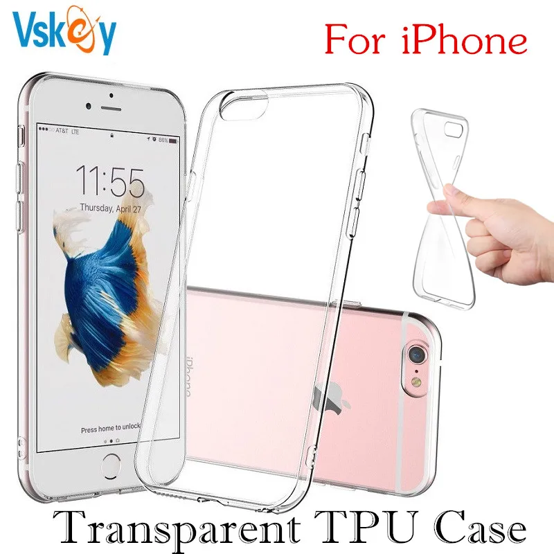 300PCS TPU Clear Phone Cases for iPhone 6 6s 7Plus 8Plus Ultra thin Soft Transparent Silicone Cover for iPhone SE 2020 Case