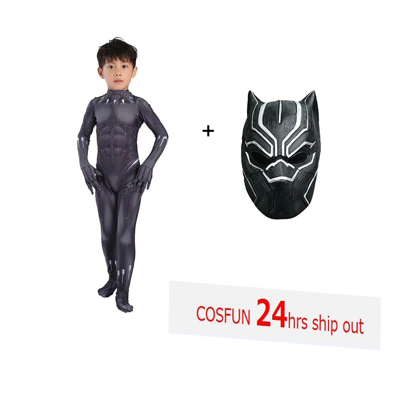 Kid Costume for boys Black Panther Costume NEW VERSION T'Challa cosplay costume Halloween Costume For Adult BP suit