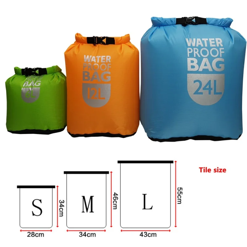 1pc Waterproof Dry Bag Pack Swimming Rafting Kayaking Bags Trekking Floating Sailing Canoing Boating Water Resistance Dry Sacks