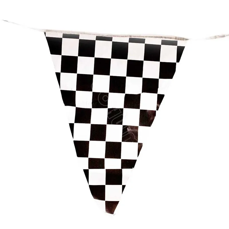 27M 100pieces/set 14x21cm Checkered Racing Flag Checkered Race Car Pennant Flags Banners for Racing,Race Car Party Sport Events