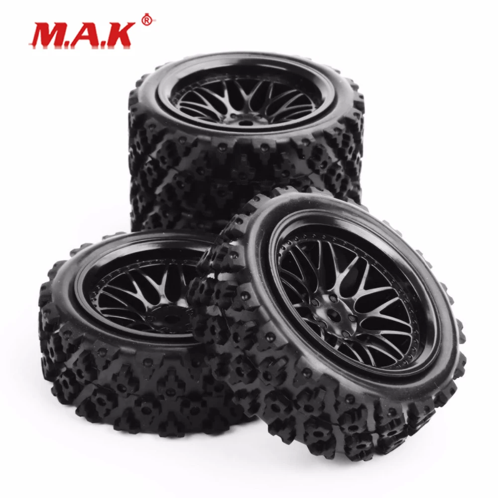 PP0487+BBNK 1:10 Scale Rubber Tires and Wheels with 12mm Hex fit RC Off Road Car Model Toys Accessories Gifts Collections