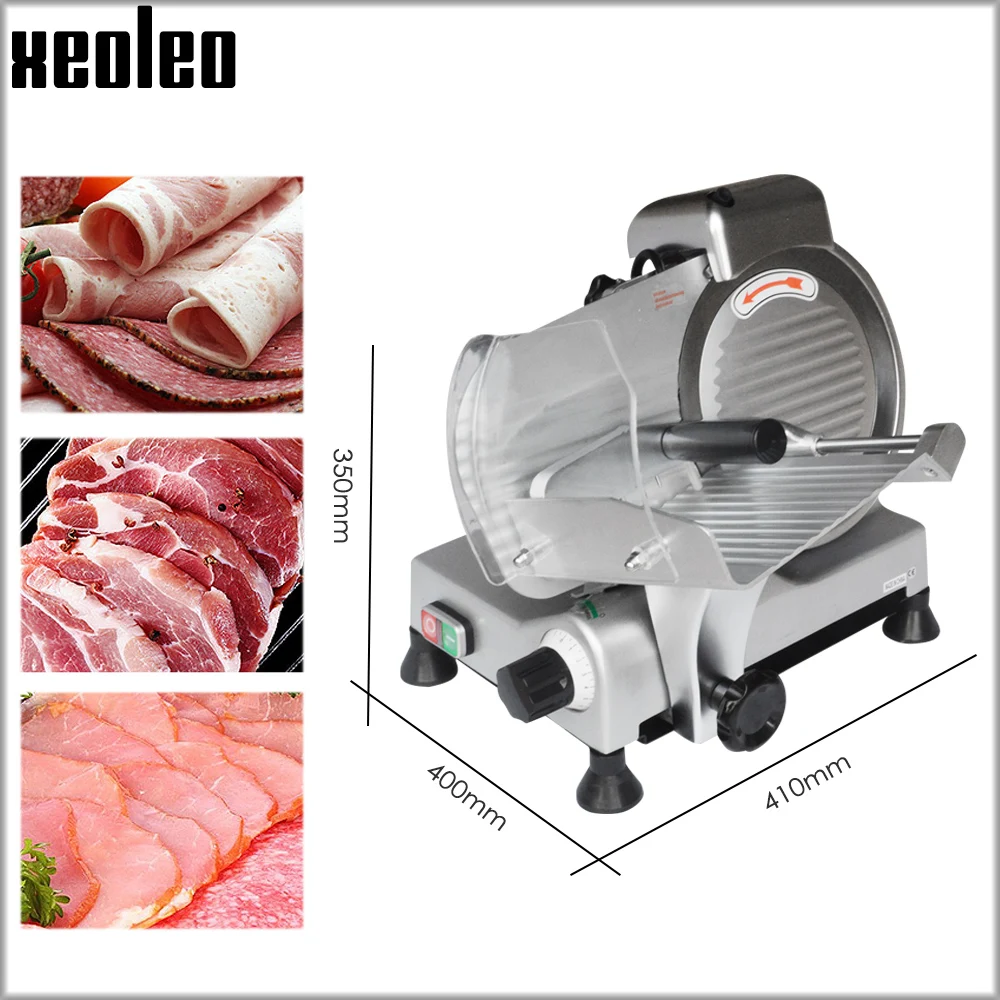 XEOLEO 8 inch Commercial Meat Slicer Electric Meat planer Frozen Fat Cattle/Mutton Roll Slicer Semi-Automatic Skiving machine