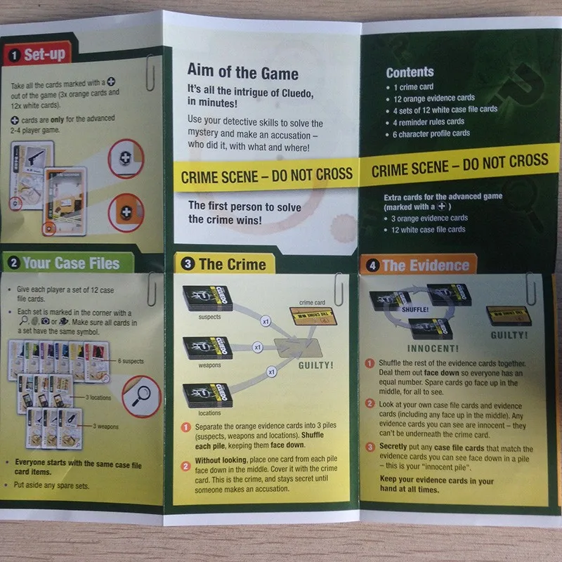 Cluedo Suspect Board Game Mental Logical Reasoning Card Game English Instructions