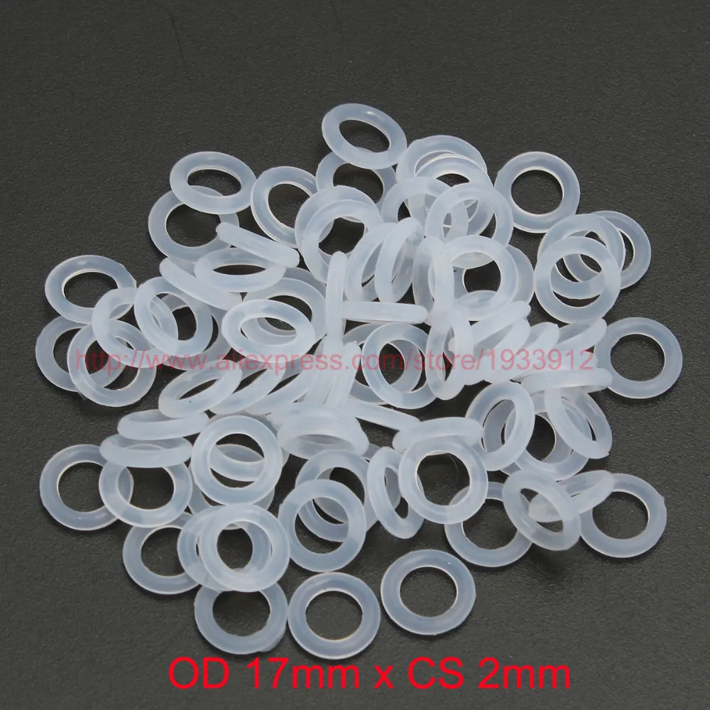 

OD 17mm x CS 2mm translucent silicone oring o-ring washers gasket ring