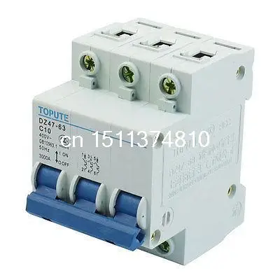 3000A Breaking Capacity Rated Current 10A 3 Pole MCB Air Circuit Breaker