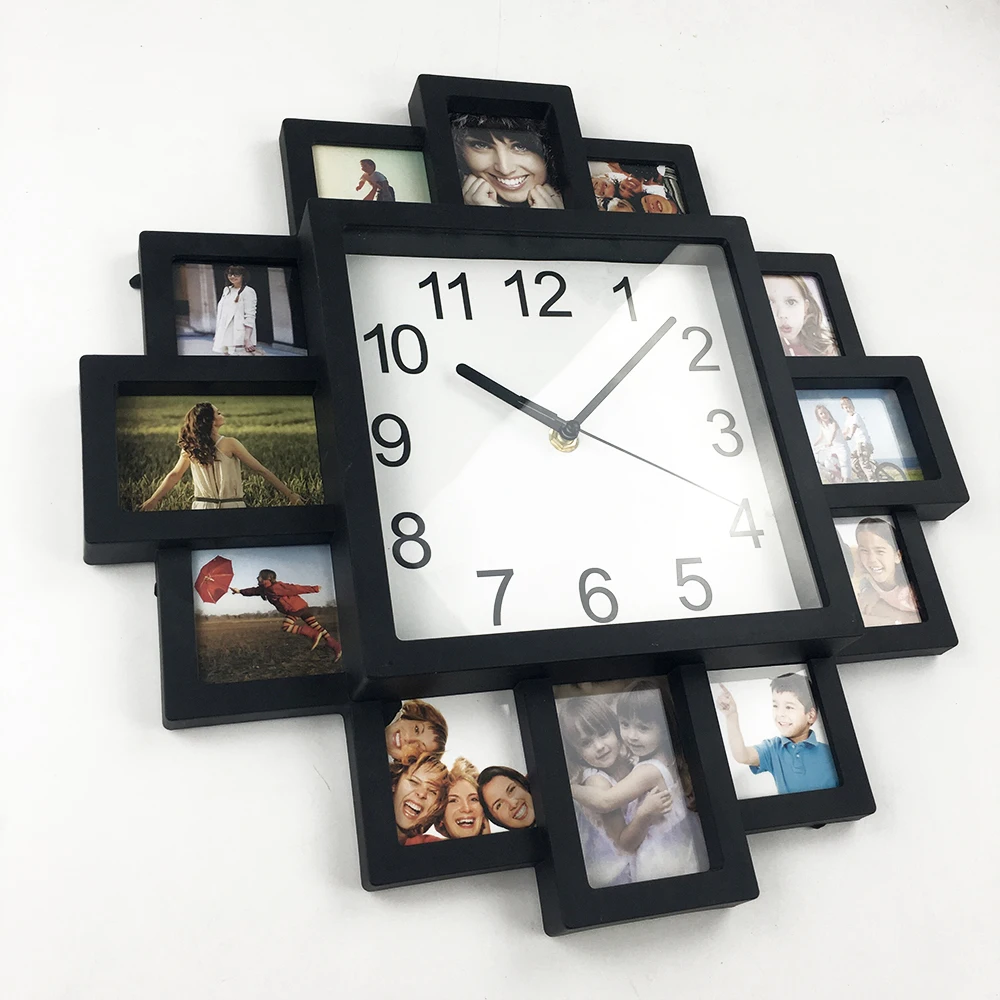 DIY Modern Design Wall Clocks 2023 New Arrivals Photo Frame Clock Plastic Art Pictures Home Decor Horloge