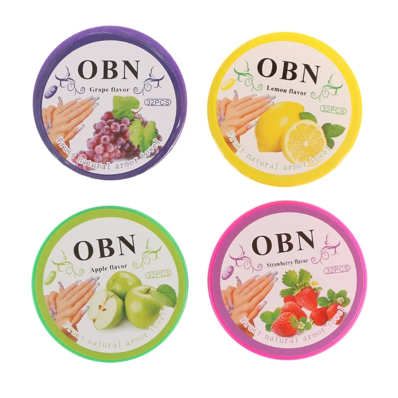 เครื่องสำอางค์ NAIL Polish Remover ผ้าขนหนูรสผลไม้ล้างผ้าฝ้าย