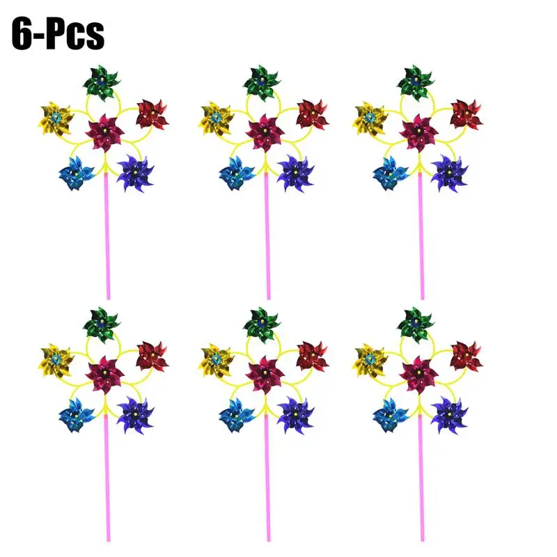 

6 шт дети Pinwheel цветы Пластиковые партии сувениры мельница партии Pinwheel ветер Спиннер для детей подарки партии