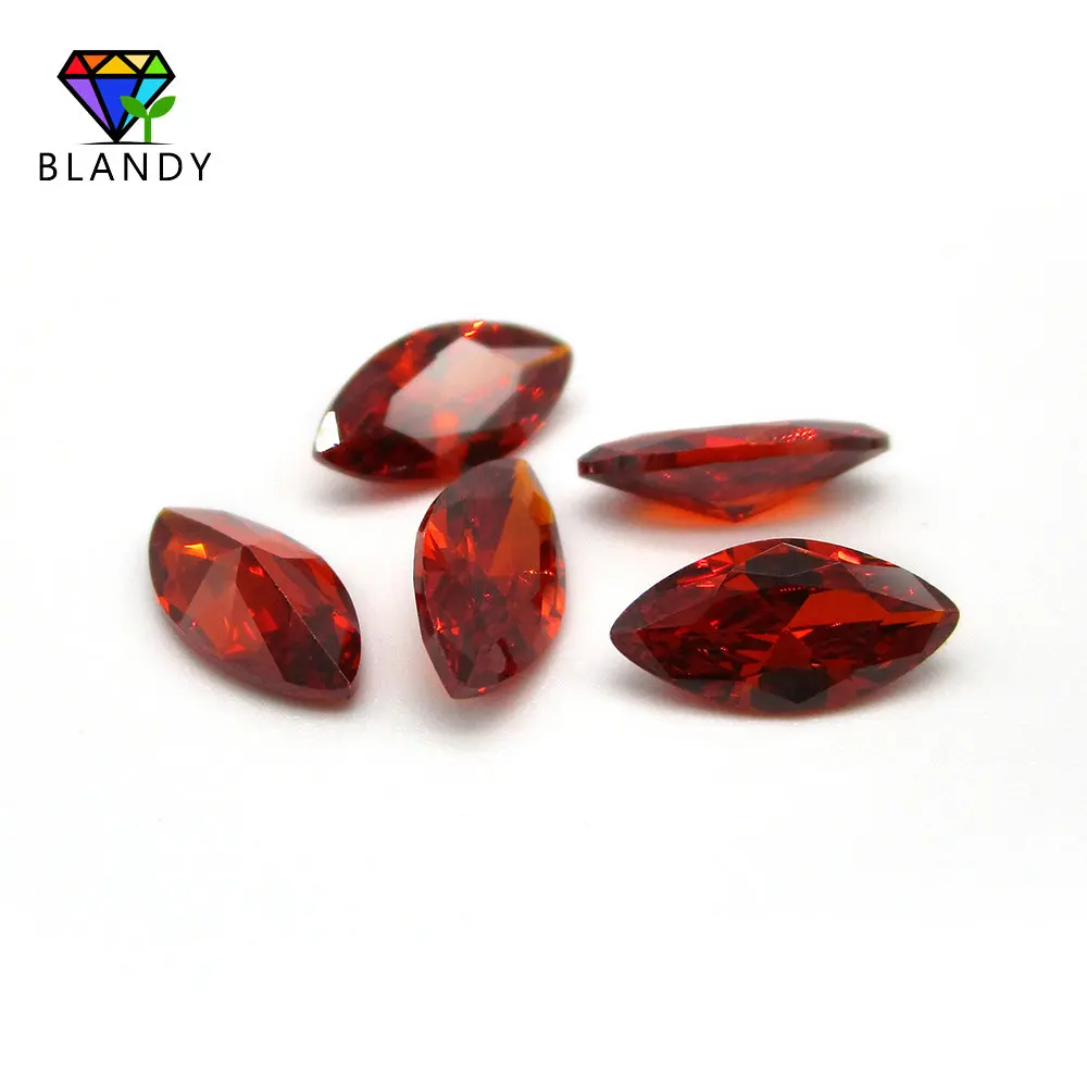 1.5x3~10x20mm Marquise Shape Garnet 5A Cubic Zirconia Stone Synthetic Gems CZ stone For Sale