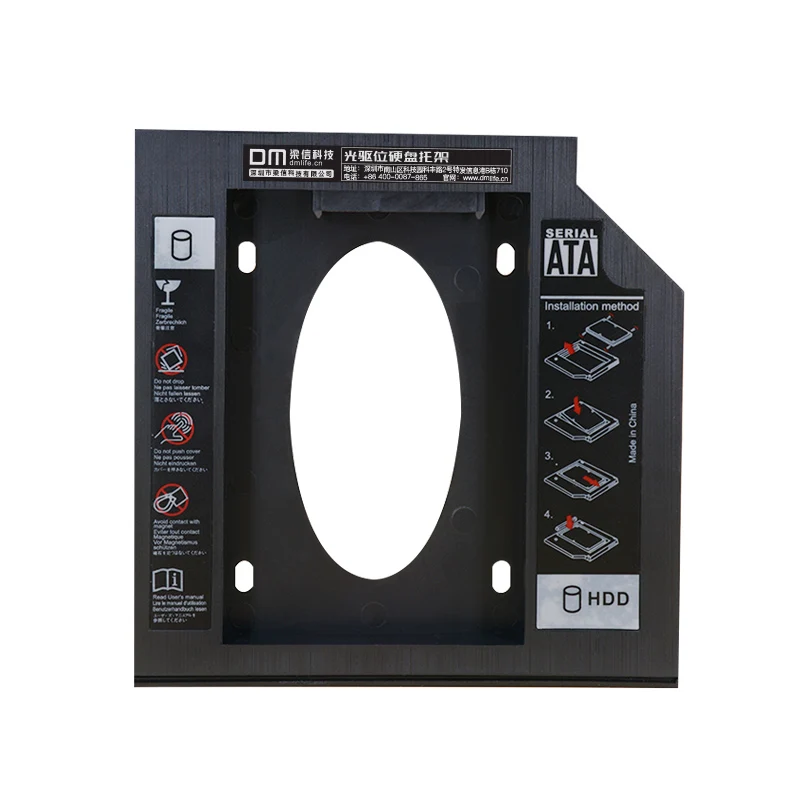 DM DW95 HDD العلبة 9.5 مللي متر البلاستيك Optibay SATA 3.0 القرص الصلب مربع الضميمة DVD محول 2.5 SSD 2 تيرا بايت لأجهزة الكمبيوتر المحمول CD-ROM