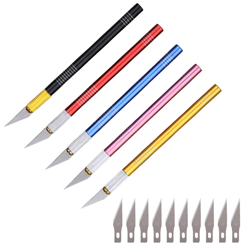 12pcs/lot Stainless Steel Blades Engraving Knife Scalpel Sculpture DIY Cutter Art Crafts Wood Carving Knife Carpenter Tools