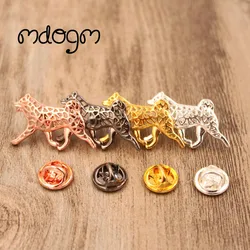 Mdogm Cute Shiba Inu Dog Animal Brooches And Pins  Suit Metal Small Father Collar Badges Funny Gift For Male Men B117