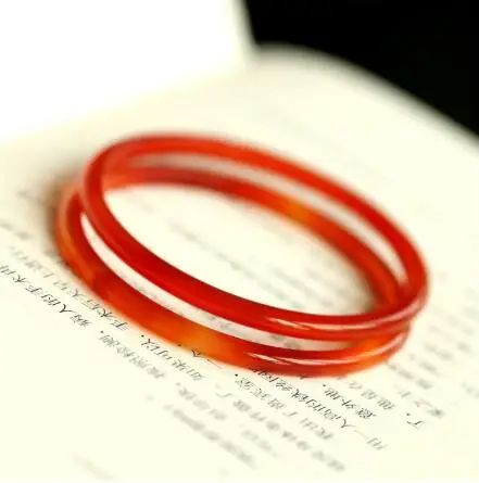 Super fine natural red agate chalcedony bracelet Iced jade bracelet female agate classical elegant multi-ring bracelet