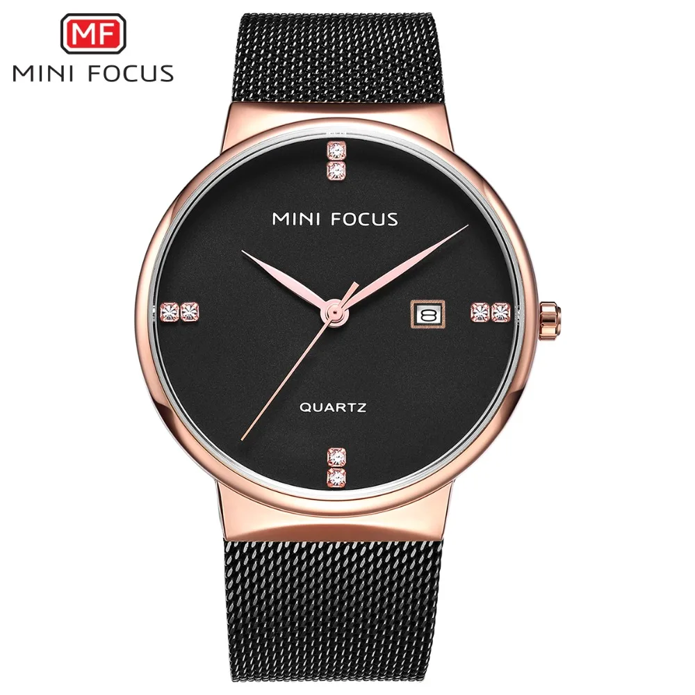 MINI FOCUS Top Brand Men's Watch Stainless Steel Bands Waterproof Business Watche Men Calendar Display Watches Clocks Gift