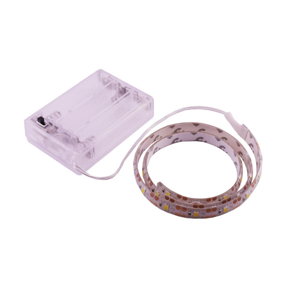 Tira de luces LED Flexible para decoración del hogar, cinta de luz de 5V, 2835, 5050, 60LED, alimentación por USB/caja de batería, luz de fondo de