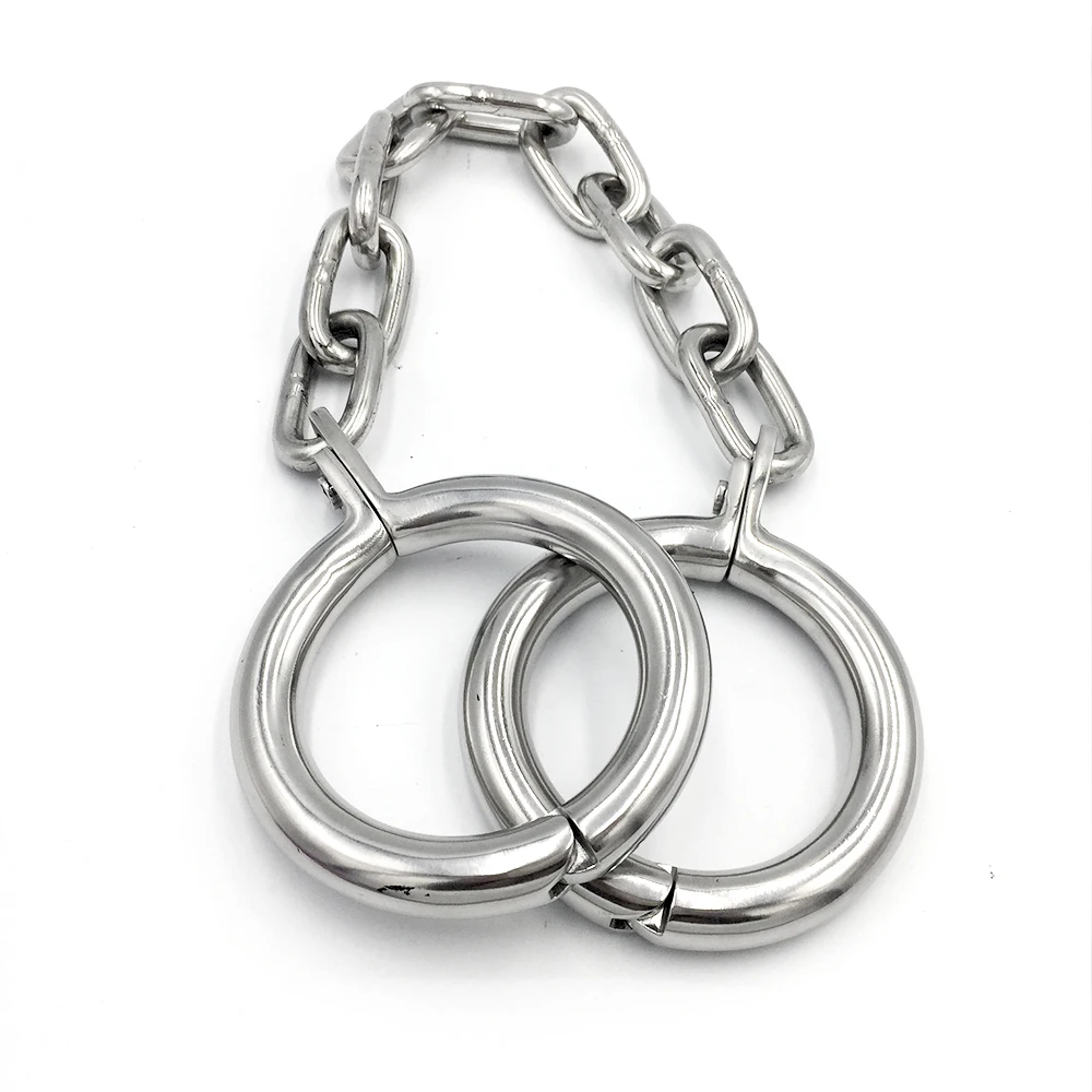 

Latest 16mm Stainless Steel Fetter Anklet Cuffs Shackles Spanner Open Chain Restraint Bondage Adult Slave BDSM Sex Toy For Male