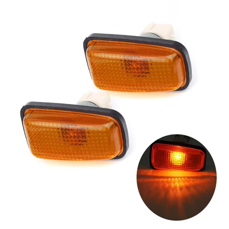 2pcs Side Lamps Auto Side Marker Indicator Repeater Amber Lights  Replace Car Accessories For Peugeot Citroen 106 306 406 806