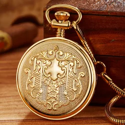 100% Hand-wind Luxury Mechanical Pocket Watch Luminous Skeleton Golden Men Women Fob Chain Clock Antique Pocket Watch Collection