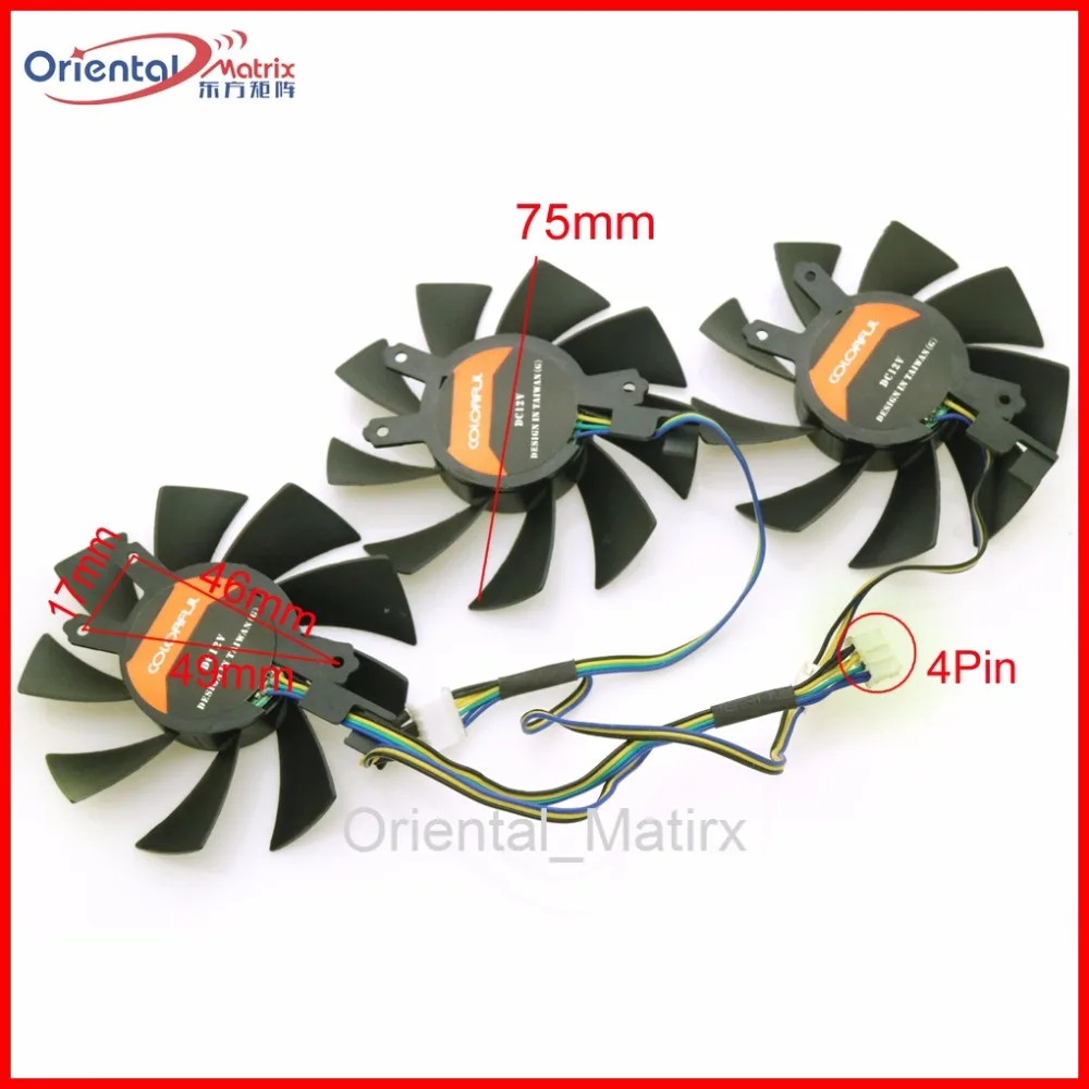 

Free Shipping 3pcs/Lot 12V VGA Fan For iGame GTX1060 GTX1070 VuLcan U Graphics Card Cooling Fan 4Wire 4Pin