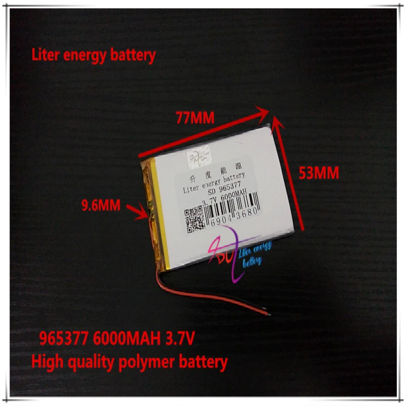 

3.7V 6000mAH 965377 Polymer lithium ion / Li-ion battery for tablet pc cell phone POWER BANK