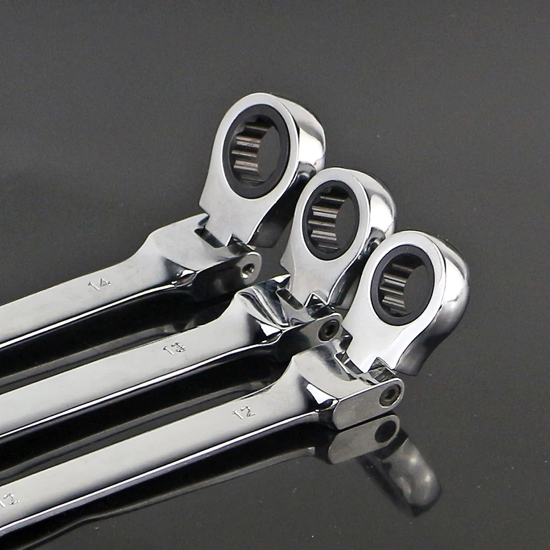 14-22mm Flexible Head Ratchet Spanner Combination wrench a set of keys gear wrench ratchet handle tools Chrome Vanadium D38A