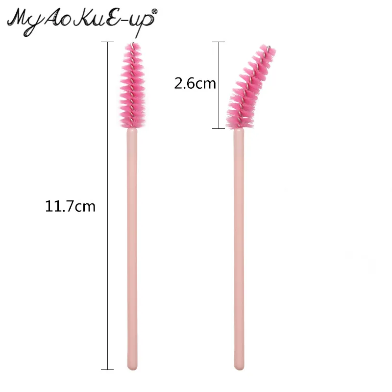 50 stücke Wimpern Pinsel Augenbraue Microbrush Für Mascara Zauberstab Weichen Kopf Wimpern Kosmetik Applikator Lash Verlängerung Make-Up Pinsel – Detail 6