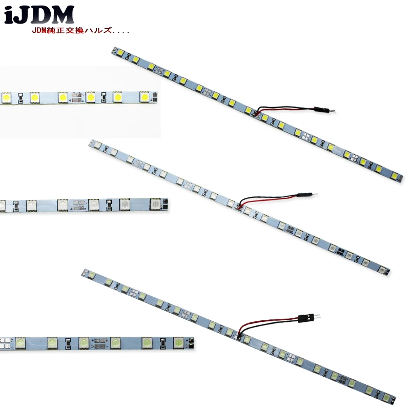 iJDM18-SMD-5050 T10 W5W LED Strip Light For Car Trunk Cargo Area or Interior Illumination, Ice Blue/6000K Xenon White/Blue,12V