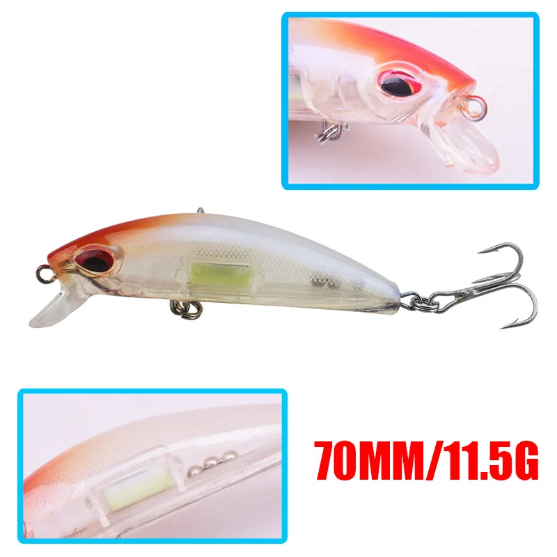 1PCS Fishing Wobblers Lure For Fishing Minnow 7cm 11.5g All Goods For Fish Lures Artificial Bait Pencil Feeder Luminous Fishing