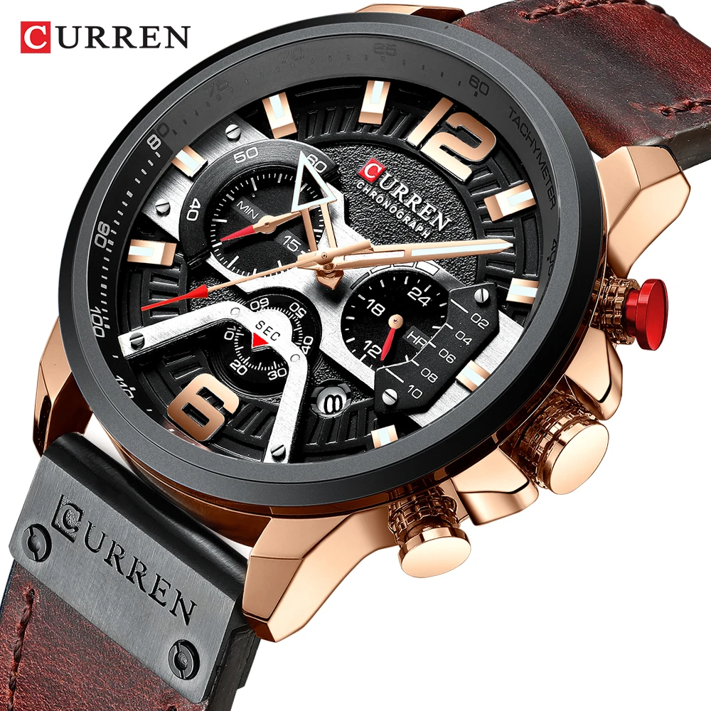 CURREN Mens Watches Top Brand Luxury Sports Quartz Clock Creative Watch Men Waterproof Fashion Casual Watch Relogio Masculino