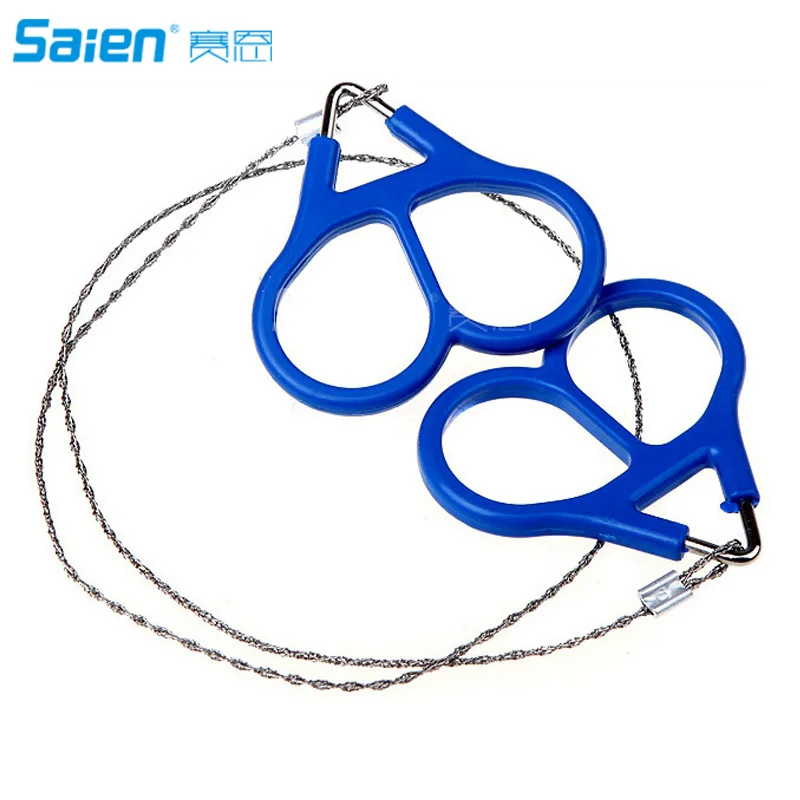 Wire Saw, Stainless Steel Pocket Wire Saws Rope Blade Chain Survival Tool with Finger Handle for Cutting