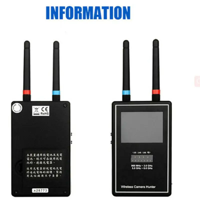 Full band 1.2 GHz - 2.4 GHz - 5.8 GHz Wireless Camera Hunter / Wireless Camera Sweeper / Hidden Camera Detector Free Shipping