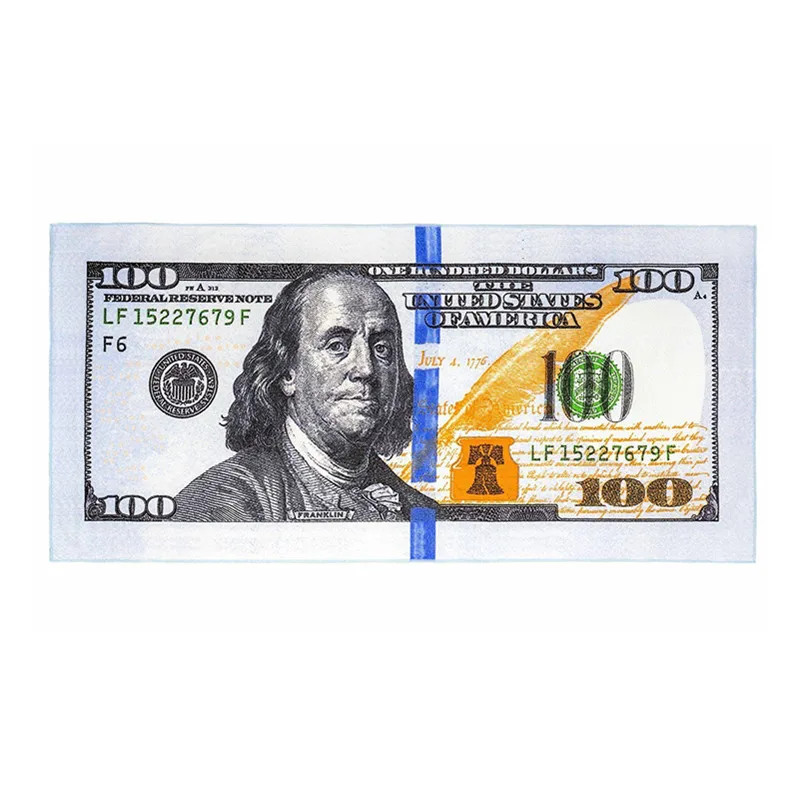 Geek 100 Dollar Bill Beach Towel Funny Microfiber US Dollar Money Large Sports Towels for Bathroom Adult Camping Accessories 140